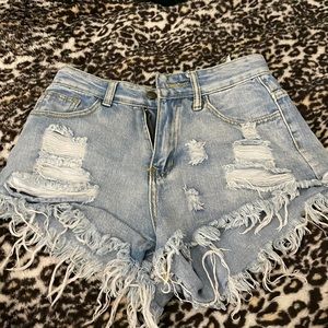 Light wash jeans shorts